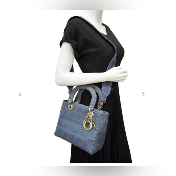 Dior Handbags - Lady Dior d-Lite Medium Denim Bag